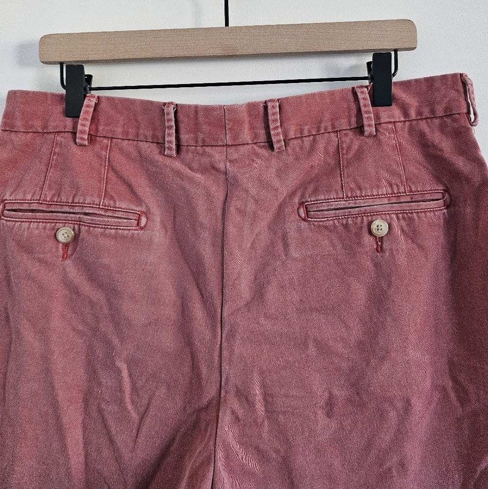Peter Millar Salmon Red Chino Shorts Sz 35 Pima Cotton Classic Fit Made in Peru - Picture 7 of 10